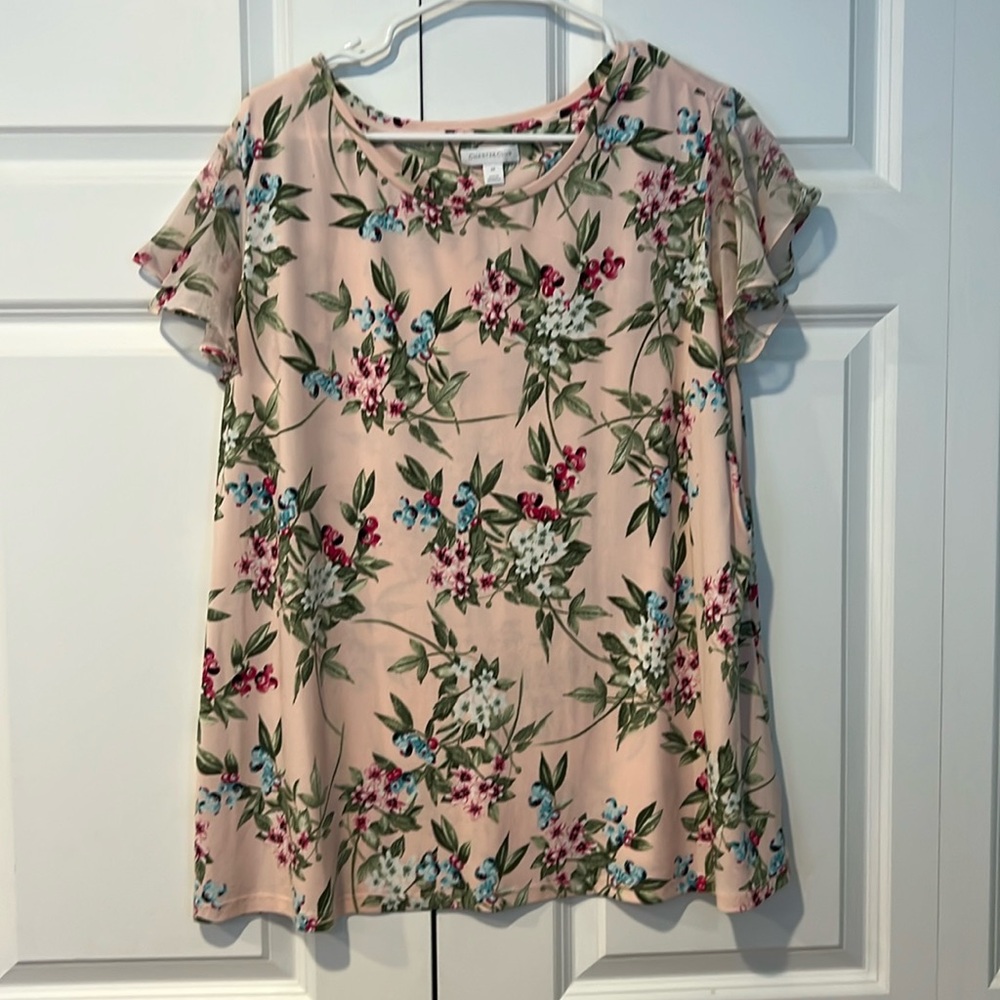 Pink floral shirt